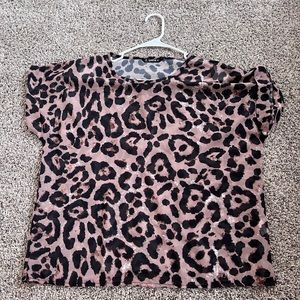 Brown and black see through cheetah shirt never worn